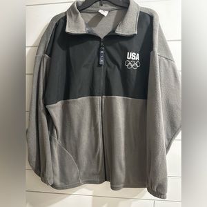 Vintage USA Olympic Fleece Jacket Mens XL Full Zip